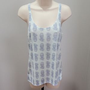 Victorias Secret Vintage Tees Drapey Tank Blue Pineapple Sz XS